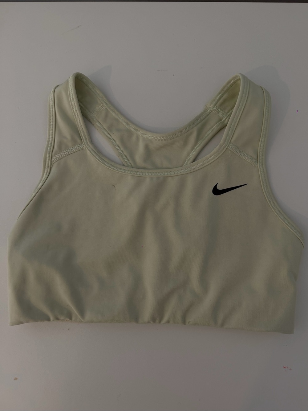 Nike Light Green Racerback Sports Bra with Black Swoosh